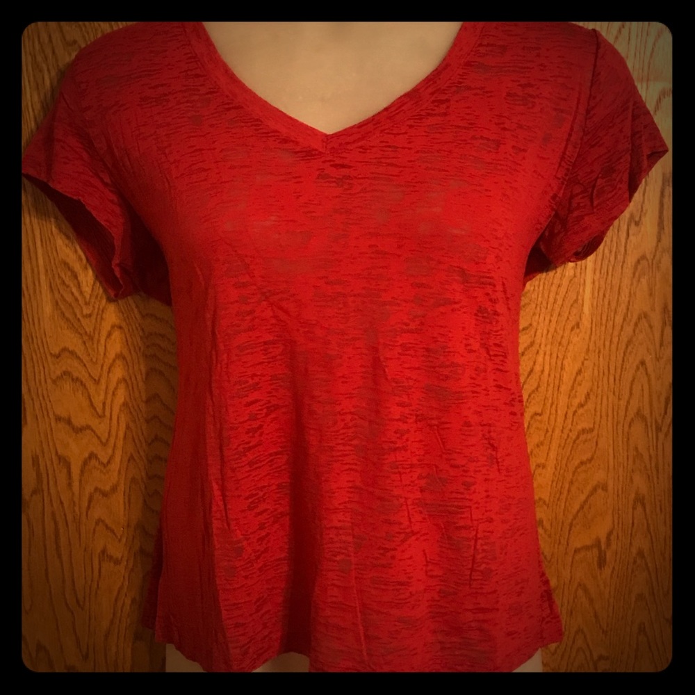 Ambiance 3x Rustic Red Heathered Burnout Tee Shirt